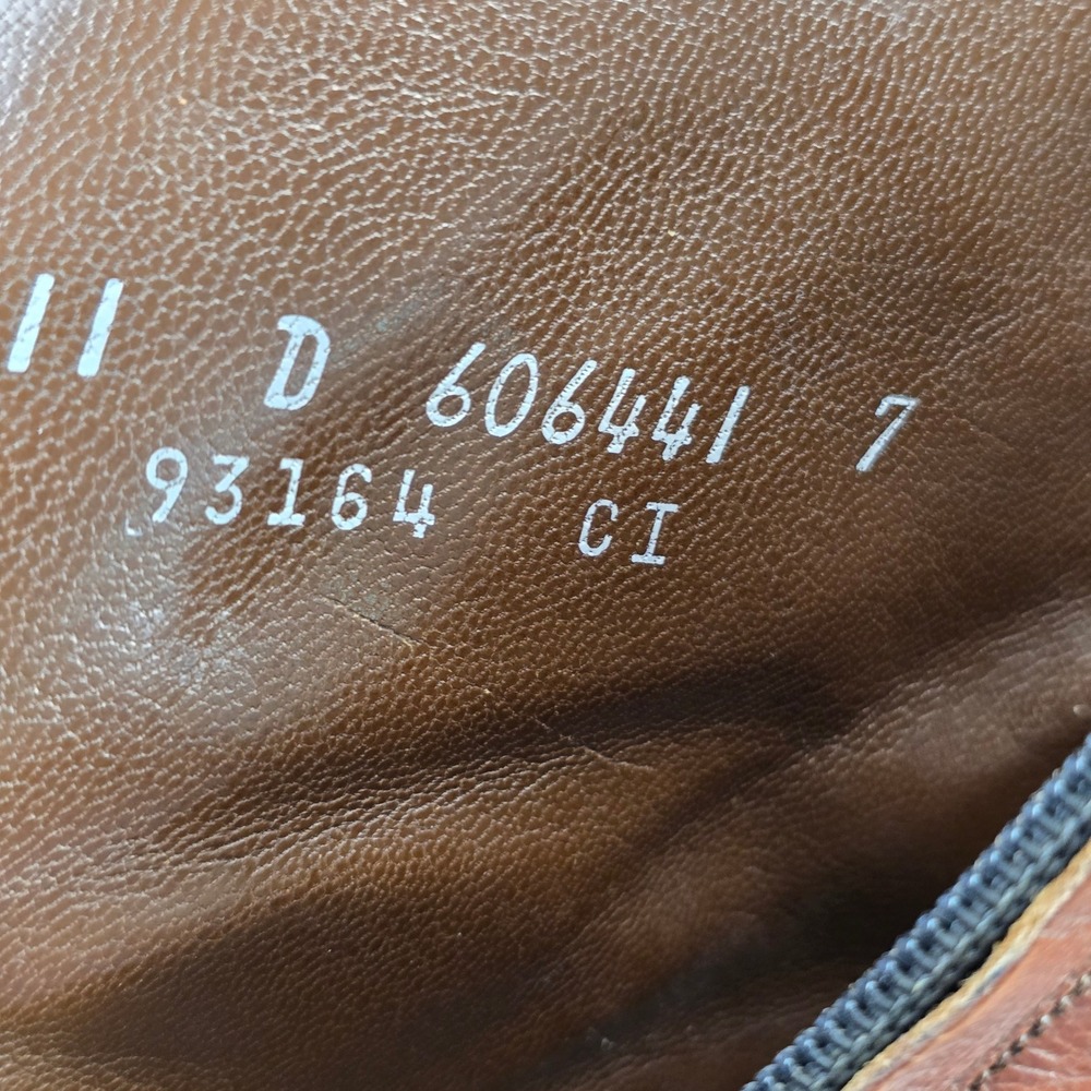 Vintage Mens Brown Leather Side Zip Square Toe Ankle Boots Size 11 D 93164 CI - Picture 4 of 14